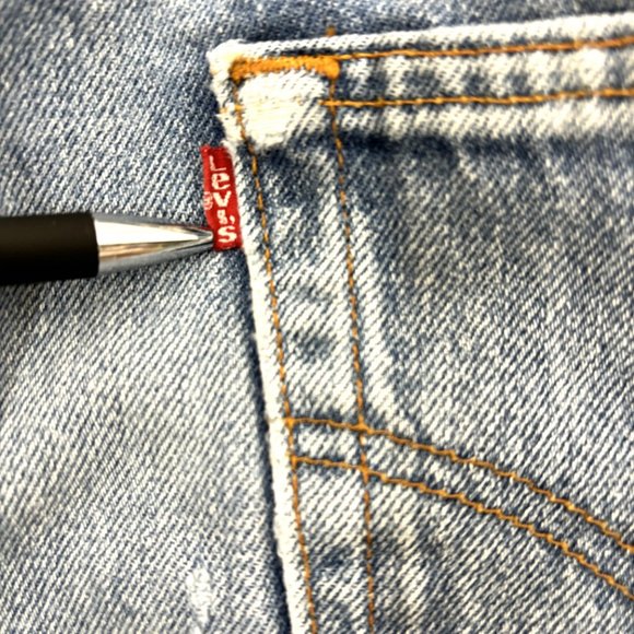 LEVI'S 501 Red Tab Button Fly Distressed Work Jeans VTG ’93 - Picture 9 of 11